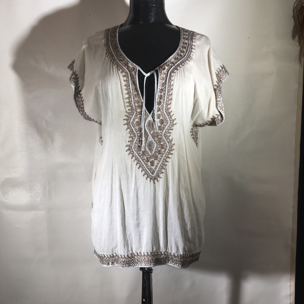 CALYPSO Boho embroidered top size L